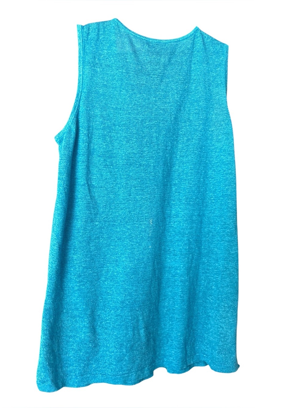 Saks Fifth Ave Tank and Cardigan Set Turquoise Aqua Blue Silk Linen Blend XS - Picture 3 of 6